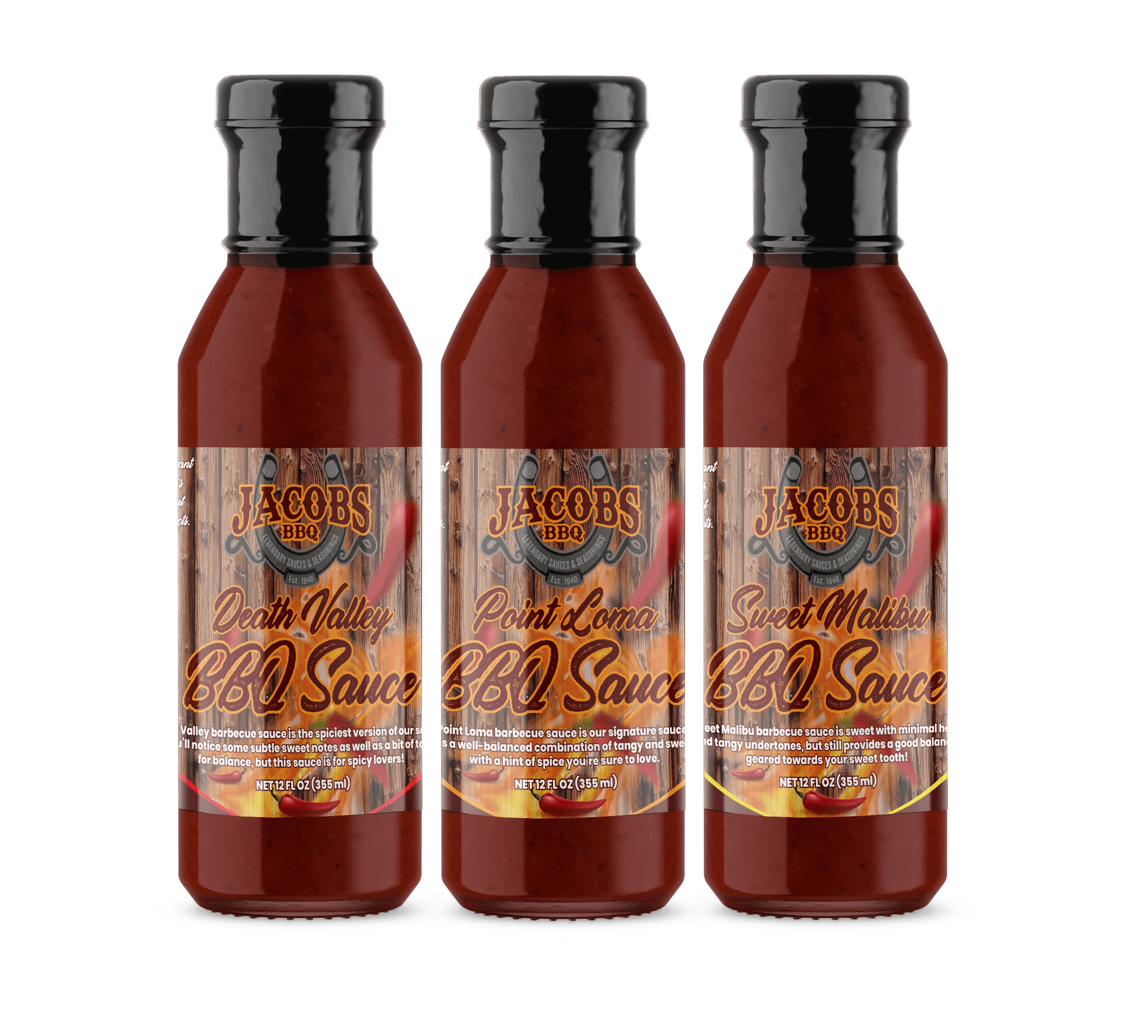 3Peat Combo BBQ Sauce Gift Set Jacobs BBQ